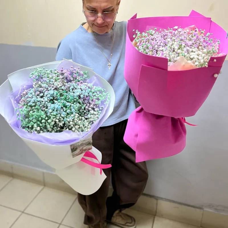 Букет из цветной гипсофилы «Звездопад»