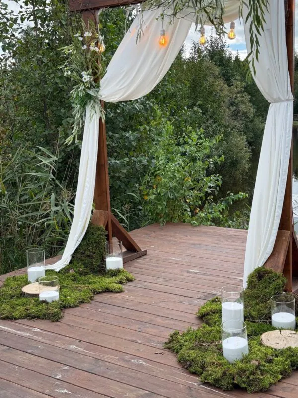 Свадьба в «Истоке» — лесной стиль со мхом, оформление свадьбы — фото 7